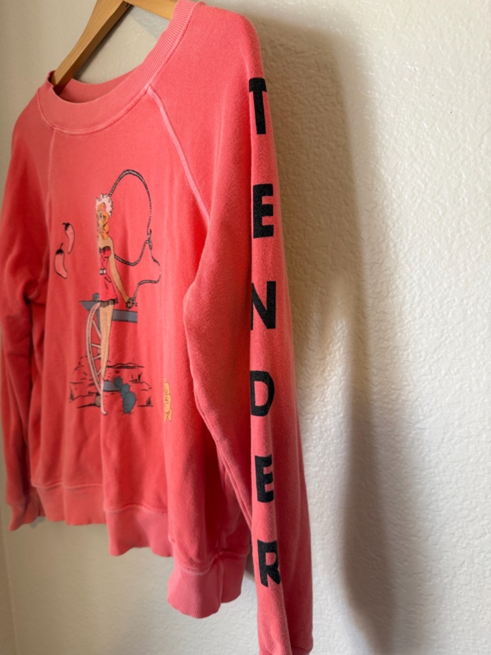 Wildfox Couture Love Me Tender Sommers Sweatshirt Pigment Hot Lipstick Pink XS - Picture 5 of 7